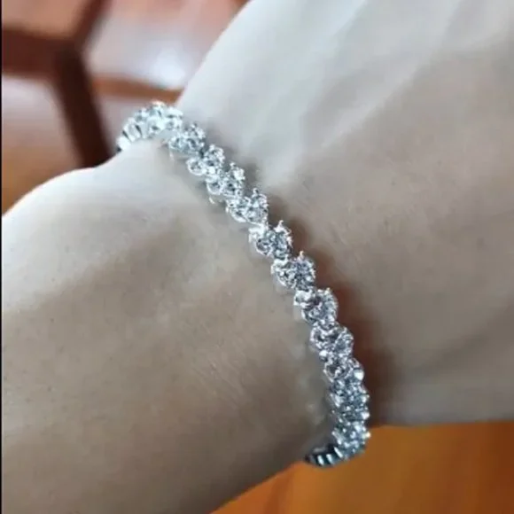 SALE! Classy Fashion Glamour Jewelry Stamped No. 925  Crystal Bracelet - Picture 2 of 5